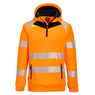 dx4 hi-vis 1/4 zip hoodie - taille 4xl - orange/noir - portwest