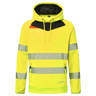 sweat à capuche dx4 hi-vis - taille xxxl - jaune/noir - portwest