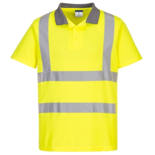 polo eco haute visibilité (pack de 6) - taille s - jaune - portwest