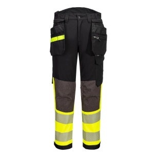 Pantalon stretch ev4 haute-visibilité classe 1 avec poches flottantes démontables - taille 58 - jaune/noir - PORTWEST