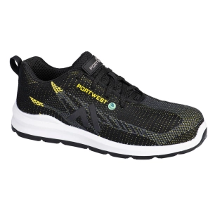 basket eco fly composite s1ps sr fo - taille 38 - noir/jaune - portwest
