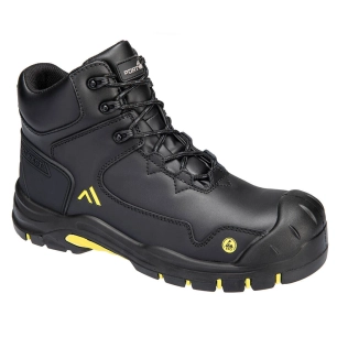chaussure montante apex s3s esd hro sr sc fo - taille 36 - noir/jaune - portwest