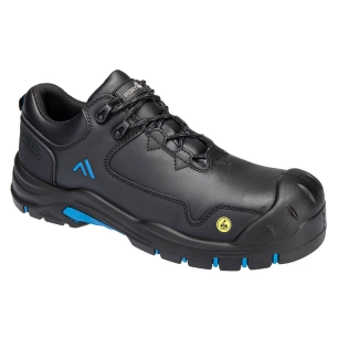 chaussure basse apex s3s esd hro sr sc fo - taille 35 - noir/bleu - portwest