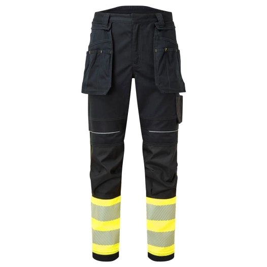 Pantalon pw3 fr hv classe 1 - taille 38 - jaune/noir - PORTWEST
