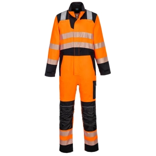 combinaison modaflame pw3 hv - taille xl - orange/noir - portwest