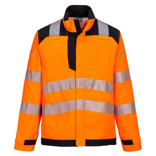 veste de travail modaflame pw3 hv - taille xxxl - orange/noir - portwest