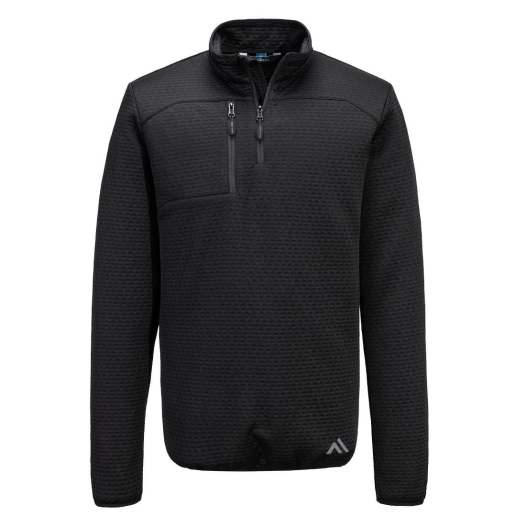 sweatshirt texturé 1/4 zip kx3 - taille l - noir - portwest