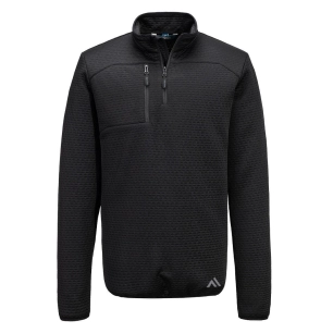 sweatshirt texturé 1/4 zip kx3 - taille xxl - noir - portwest