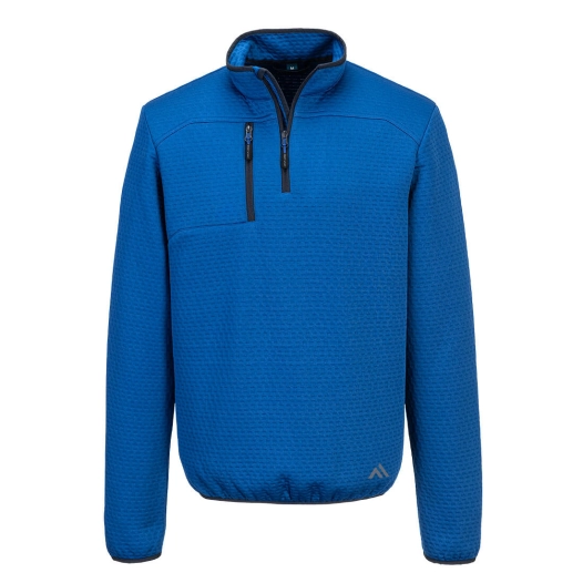sweatshirt texturé 1/4 zip kx3 - taille s - bleu quartz - portwest