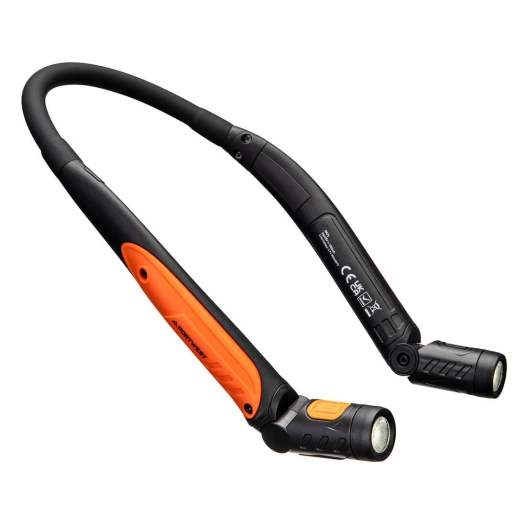 lampe collier rechargeable par usb - noir/orange - portwest