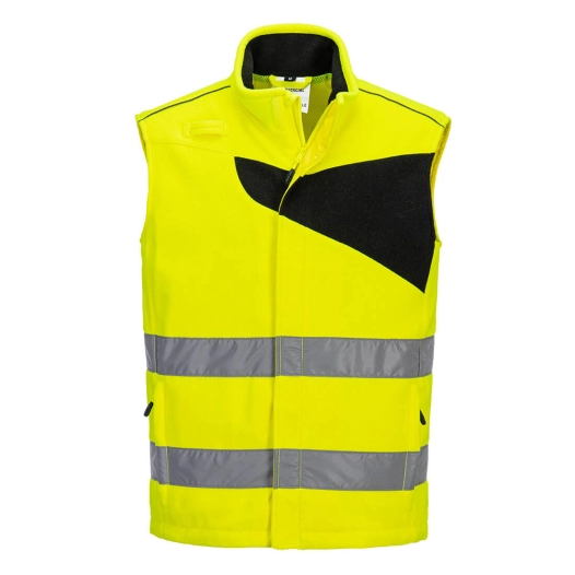 gilet sans manches polaire haute-visibilité pw2 - taille xxxl - jaune/noir - portwest