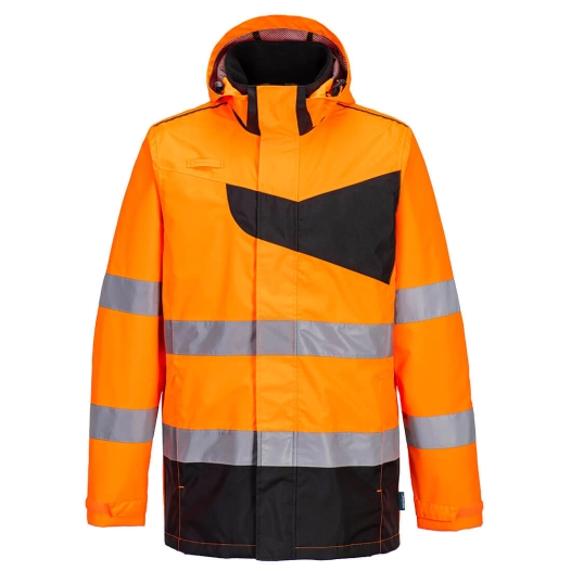 parka pw2 hv - taille xxl - orange/noir - portwest