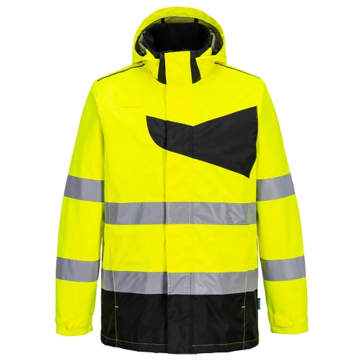 parka pw2 hv - taille xl - jaune/noir - portwest