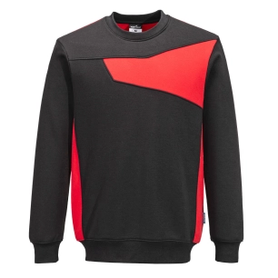 sweat-shirt ras du cou pw2 - taille xxl - noir/rouge - portwest