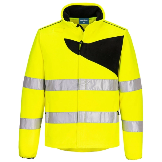 polaire haute-visibilité pw2 - taille l - jaune/noir - portwest