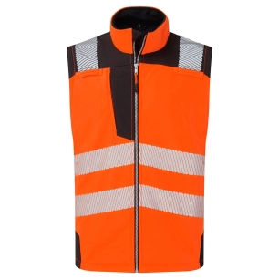 softshell sans manches hi-vis (3 couches) - taille xl - orange/noir - portwest