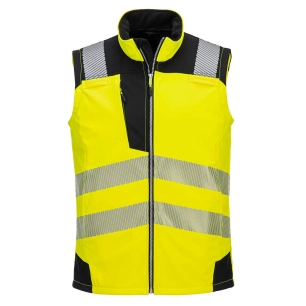 softshell sans manches hi-vis (3 couches) - taille m - jaune/noir - portwest