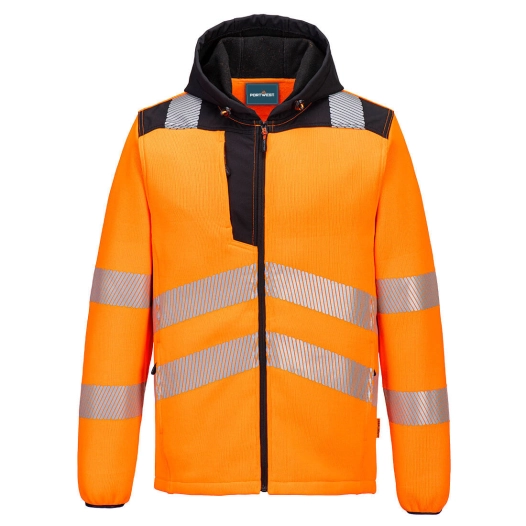 polaire technique hi-vis pw3 - taille m - orange/noir - portwest