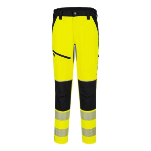 pantalon stretch hv pw3 - taille xxl - jaune/noir - portwest