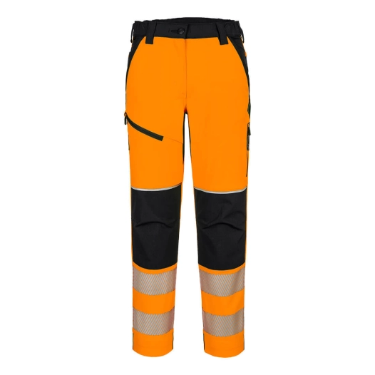 pantalon stretch hv femme pw3 - taille l - orange/noir - portwest