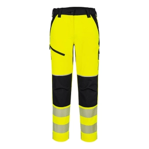 pantalon stretch hv femme pw3 - taille xl - jaune/noir - portwest