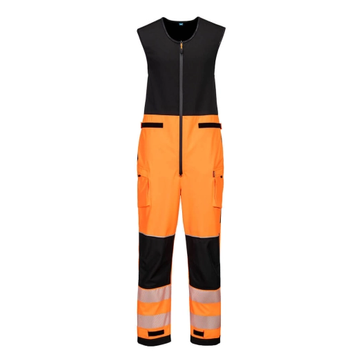 salopette imperméable hv pw3 (3l) - taille xxl - orange/noir - portwest