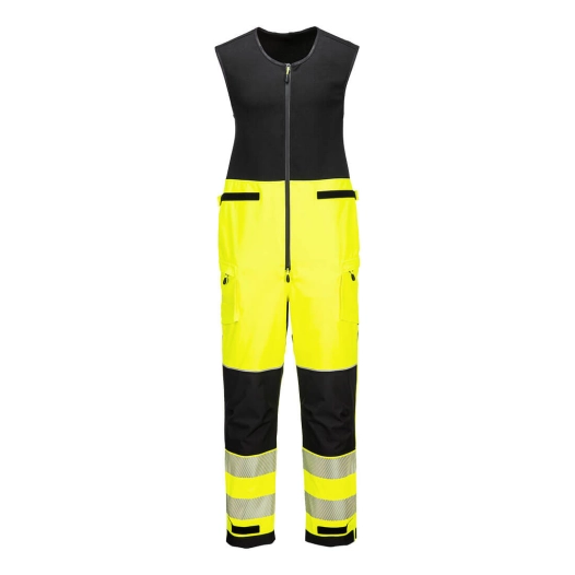salopette imperméable hv pw3 (3l) - taille xl - jaune/noir - portwest