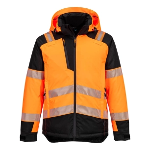 parka d'hiver hv pw3 - taille 4xl - orange/noir - portwest