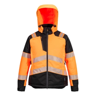 parka d'hiver hv femmes pw3 - taille xs - orange/noir - portwest