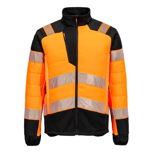 veste hybride baffle hv pw3 - taille l - orange/noir - portwest