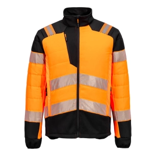 veste hybride baffle hv pw3 - taille s - orange/noir - portwest