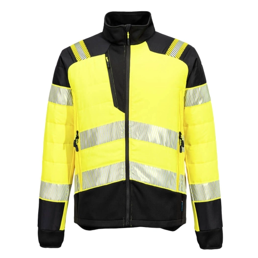 veste hybride baffle hv pw3 - taille m - jaune/noir - portwest