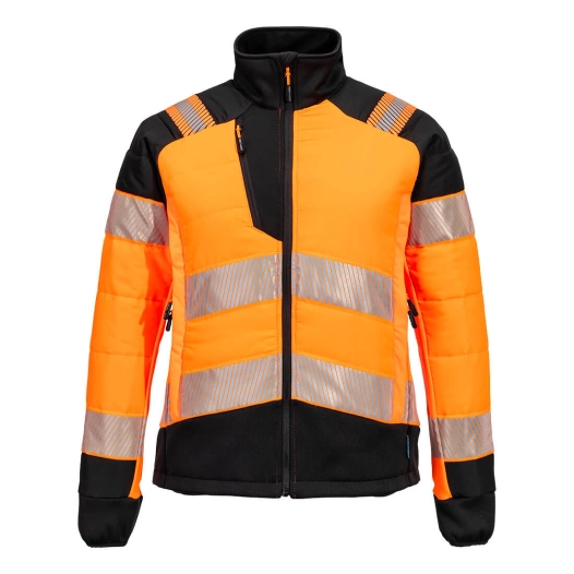 veste baffle hybride hv pour femme pw3 - taille xl - orange/noir - portwest