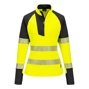 sweatshirt zippé hv pour femme pw3 - taille xxxl - jaune/noir - portwest