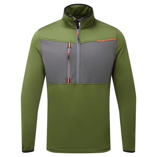 sweat semi-zippé wx3 - taille xl - vert olive - portwest