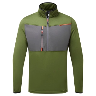 sweat semi-zippé wx3 - taille xxl - vert olive - portwest