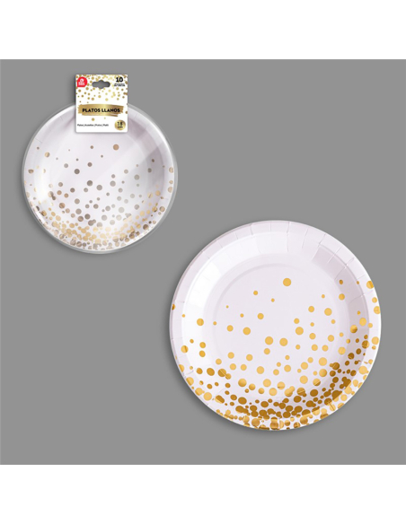 Assiette Carton Blanc Or Jetables, festives et pratiques - BEST PRODUCTS
