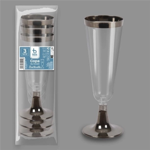 verre cava réutilisable, 3 unités. capacité 150 cm