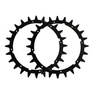 paire de crampons de roues pour tondeuses robot, adaptable worx, modèles landroid l et kress. ø ext 204mm.