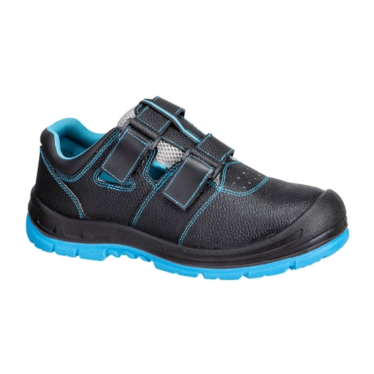 chaussure composite s1 esd sr fo - taille 44 - noir/bleu - portwest