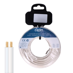 bobine parallele 2 x 2,50 mm² blanc audio 5 m