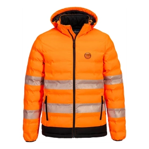 doudoune chauffante haute visibilité par ultrasons - taille s - orange/noir - portwest