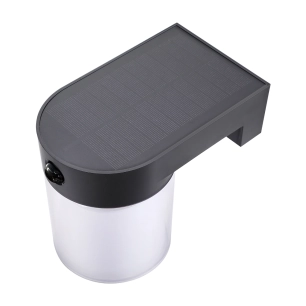 applique solaire cylindrique 4w 500lm, 3 000/4 000/6 500k, avec capteur, noir