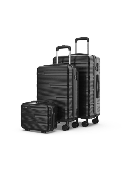 ensemble de valises noires 3 pièces, 12, 20 y 24