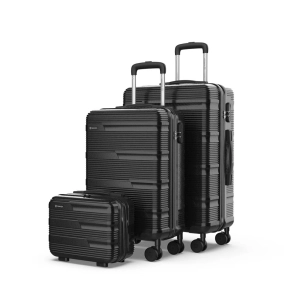 ensemble de valises noires 3 pièces, 12, 20 y 24