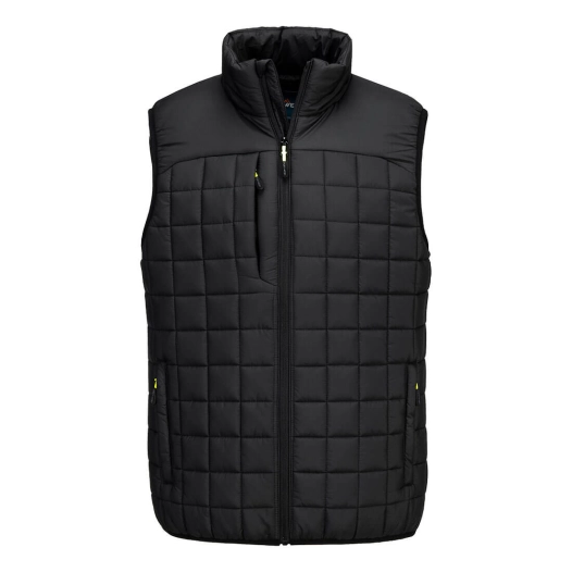 bodywarmer à chicanes carrées pw3 - taille xxl - noir - portwest