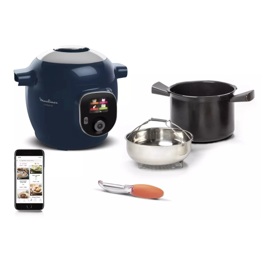 Multicuiseur intelligent Cookeo+ CE85F410 - 6L - 1600W - Bleu - 150 recettes préprogrammées