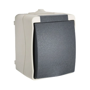 prise avec terre semi-étanche gris - profile