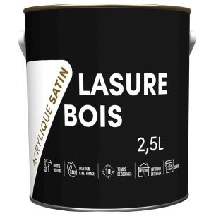 lasure bois acrylique satin 2.5l - tout dans le prix