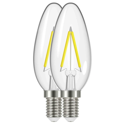 ampoule transparente flamme led e14 2.6 w blanc chaud lot de 2 - prolight